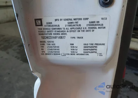 2004 Chevrolet Silverado 2500Hd Ls z USA, uszkodzony, nr VIN 1GCHK23144F140617